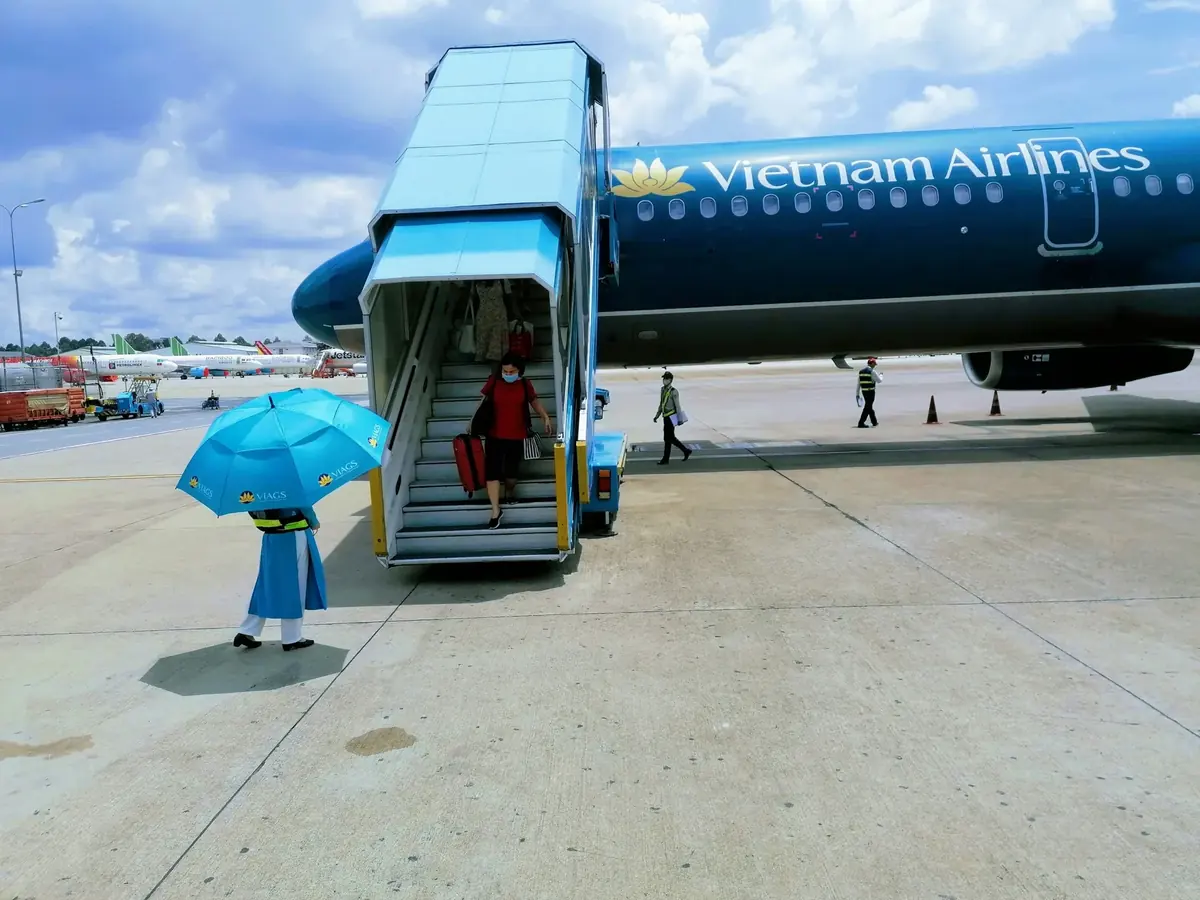Vietnam Airlines aircraft on the tarmac